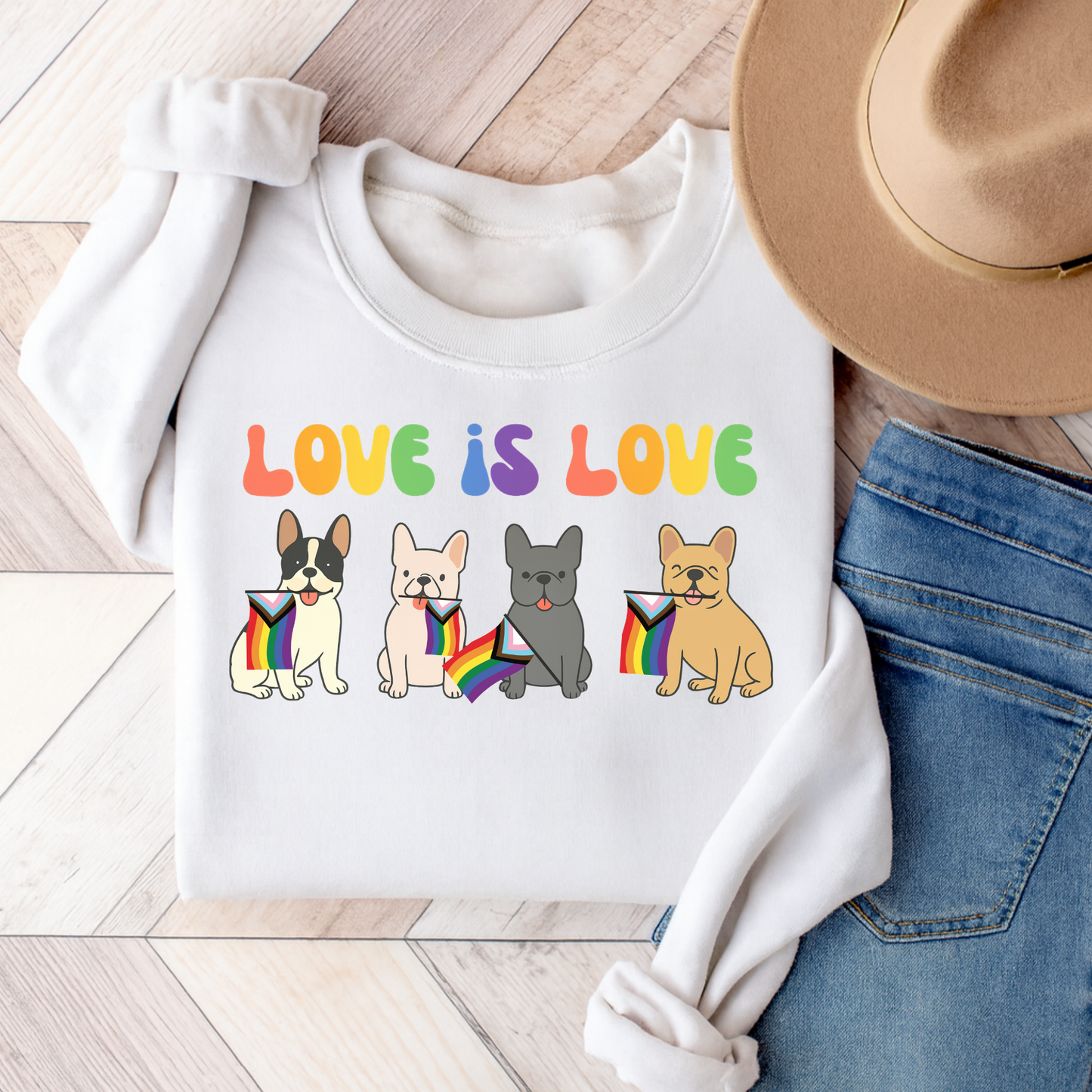 French Bulldog Pride Sweatshirt White