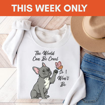 Cruel World Black Frenchie Sweatshirt White