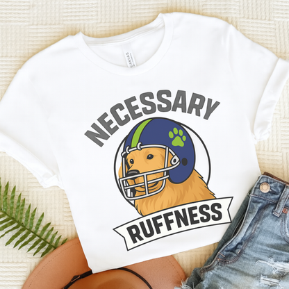 Football Golden Retriever Tshirt White