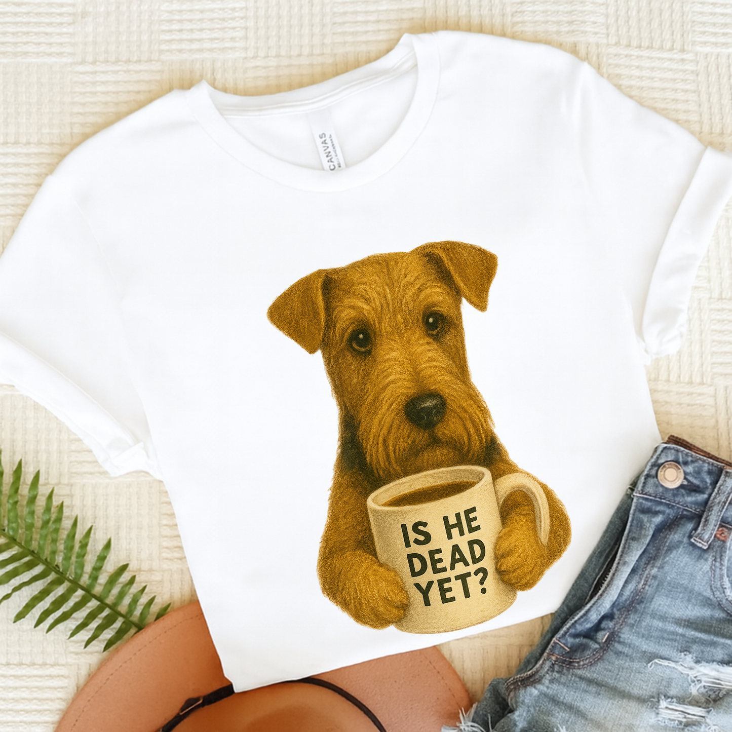Airedale Terrier Dead Yet TShirt White