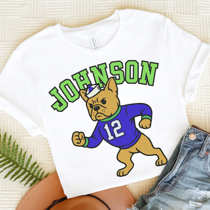 Fawn Frenchie College Mascot TShirt White