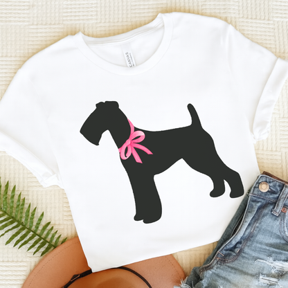 Airedale Terrier Silhouette Tshirt White