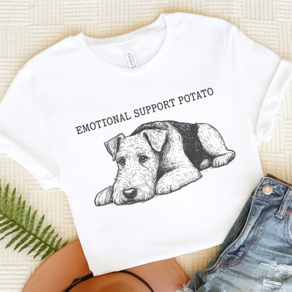 Airedale Terrier Potato Unisex Tshirt White