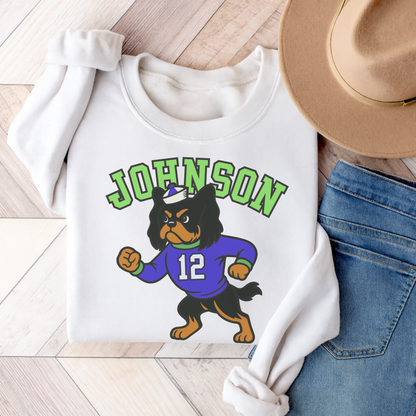 Black Tan Cavalier College Mascot Sweatshirt White