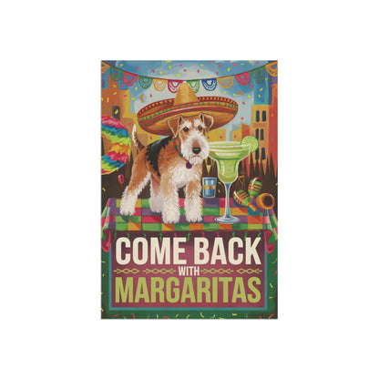 Printify Home Decor Airedale Dog Garden Flag, Cinco de Mayo Celebration Fiesta Margarita Mayhem Front Yard Spring Decor Gardener Gift, Dog Mom Dad, Fiesta Flag