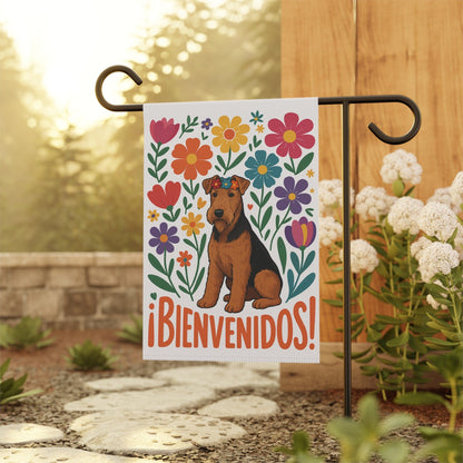 Printify Home Decor Airedale Dog Garden Flag, Spanish Front Yard Decor, Outdoor Spring Decoration, Housewarming Welcome, New Home