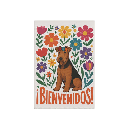 Printify Home Decor Airedale Dog Garden Flag, Spanish Front Yard Decor, Outdoor Spring Decoration, Housewarming Welcome, New Home