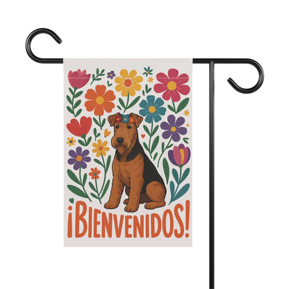 Printify Home Decor Airedale Dog Garden Flag, Spanish Front Yard Decor, Outdoor Spring Decoration, Housewarming Welcome, New Home