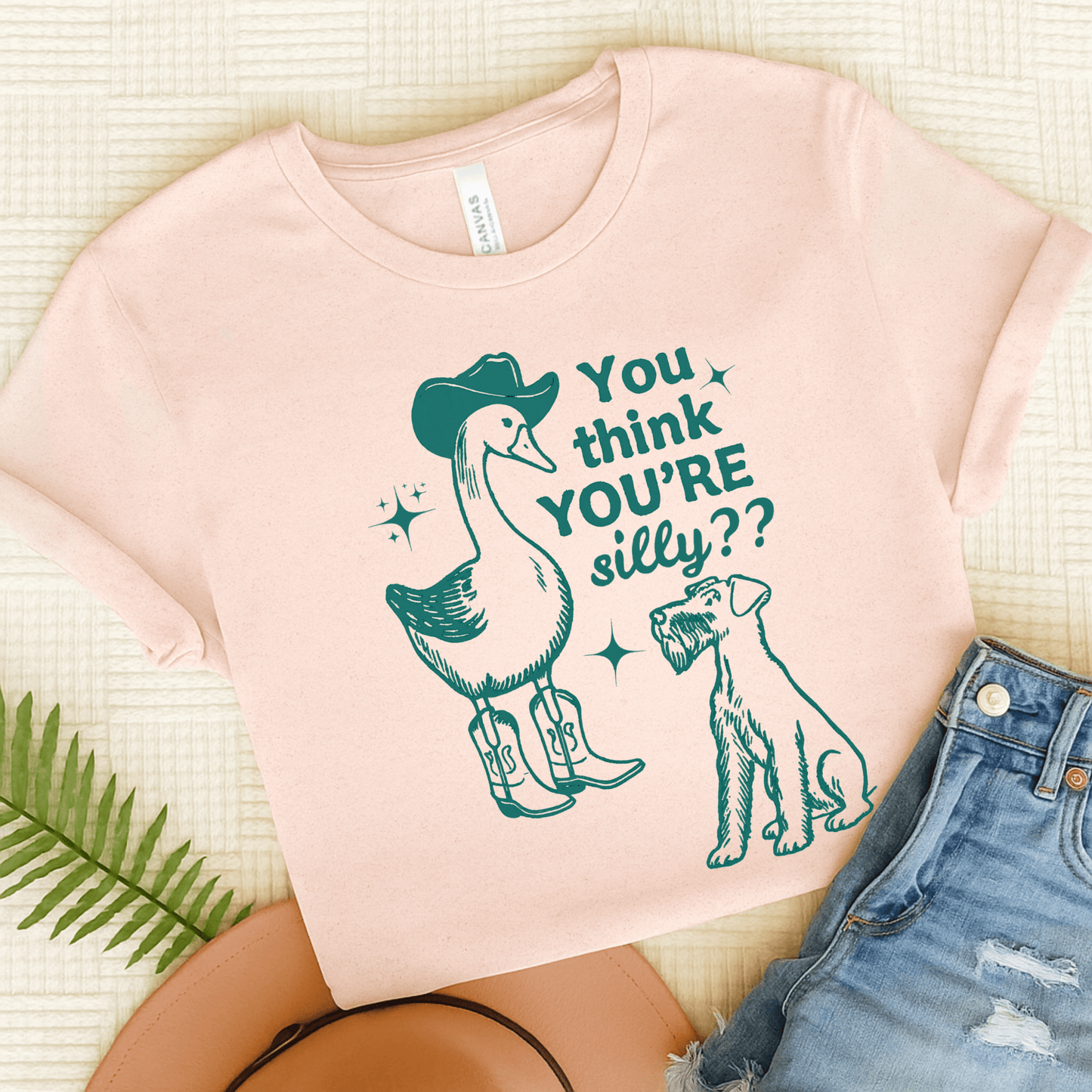 Airedale Silly Goose Tshirt Soft Pink