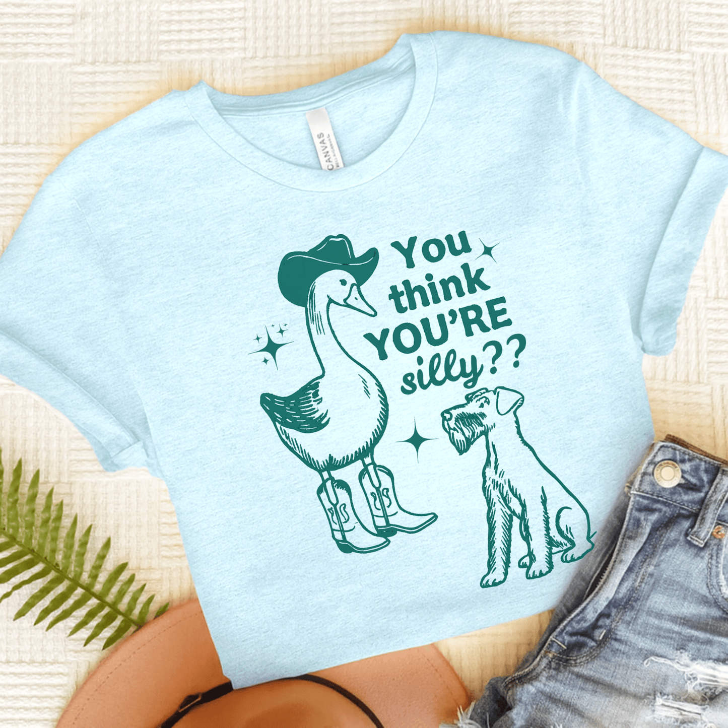 Airedale Silly Goose Tshirt Heather Ice Blue