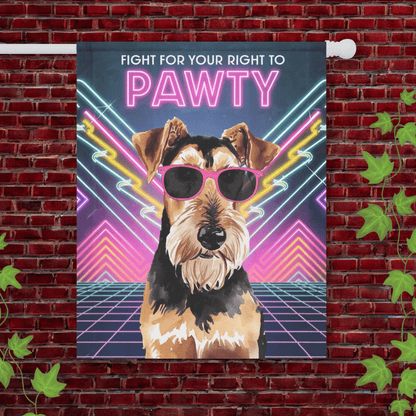Printify Garden Flag 24.5'' × 32'' Airedale Terrier 80s Retro Garden Flag