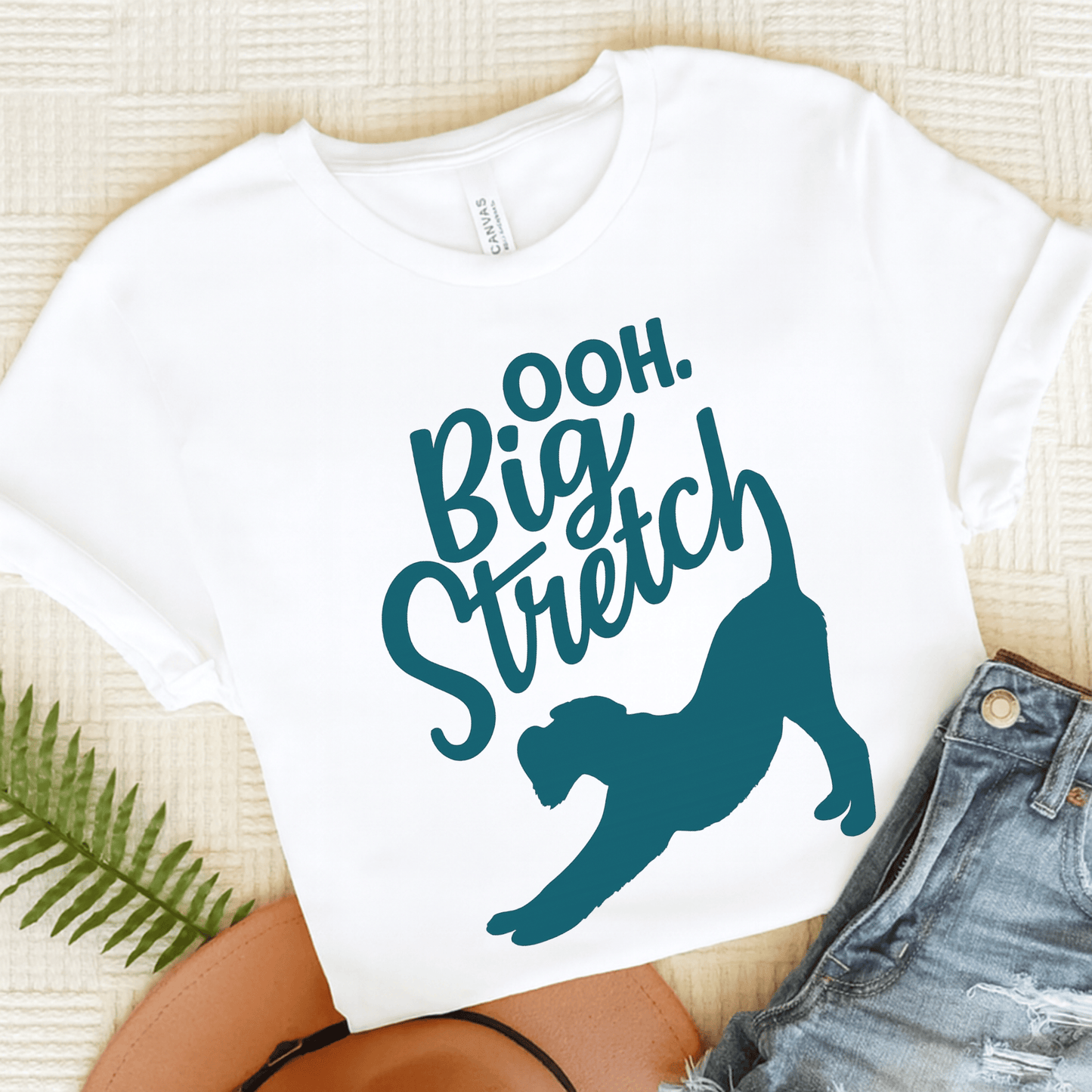 Airedale Terrier Big Stretch TShirt White