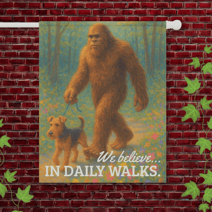 Printify Garden Flag 24.5'' × 32'' Airedale Terrier Bigfoot Garden Flag