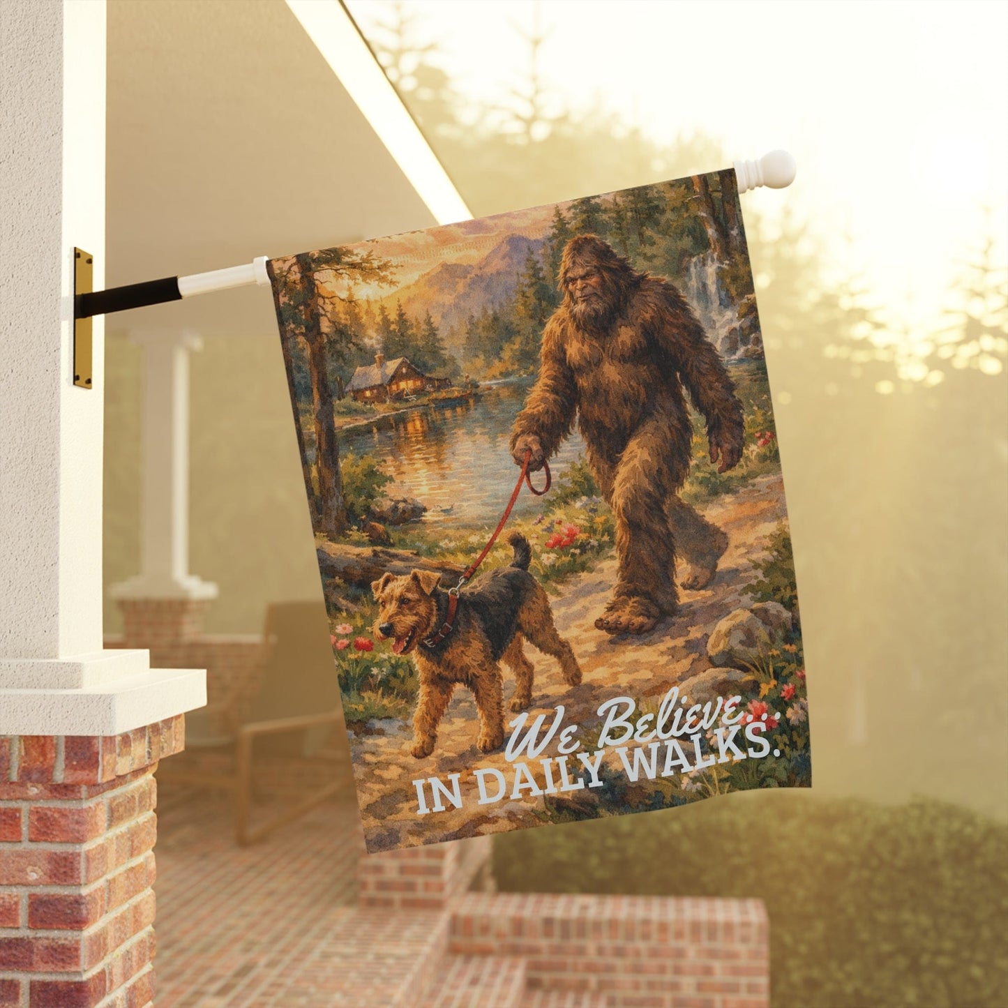 Airedale Terrier Bigfoot Yeti Garden Flag