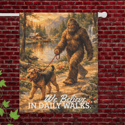 Airedale Terrier Bigfoot Yeti Garden Flag 24.5'' × 32''