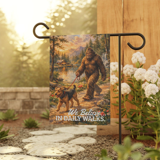 Airedale Terrier Bigfoot Yeti Garden Flag