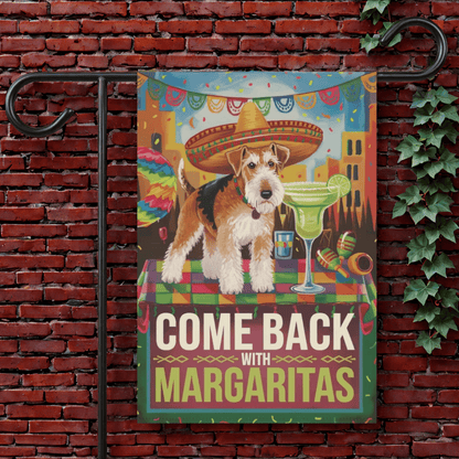Printify Garden Flag 12'' × 18'' Airedale Terrier Cinco de Mayo Garden Flag