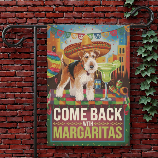 Printify Garden Flag 12'' × 18'' Airedale Terrier Cinco de Mayo Garden Flag