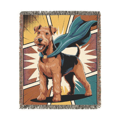 Printify Blanket Airedale Terrier Comic Book Throw Blanket