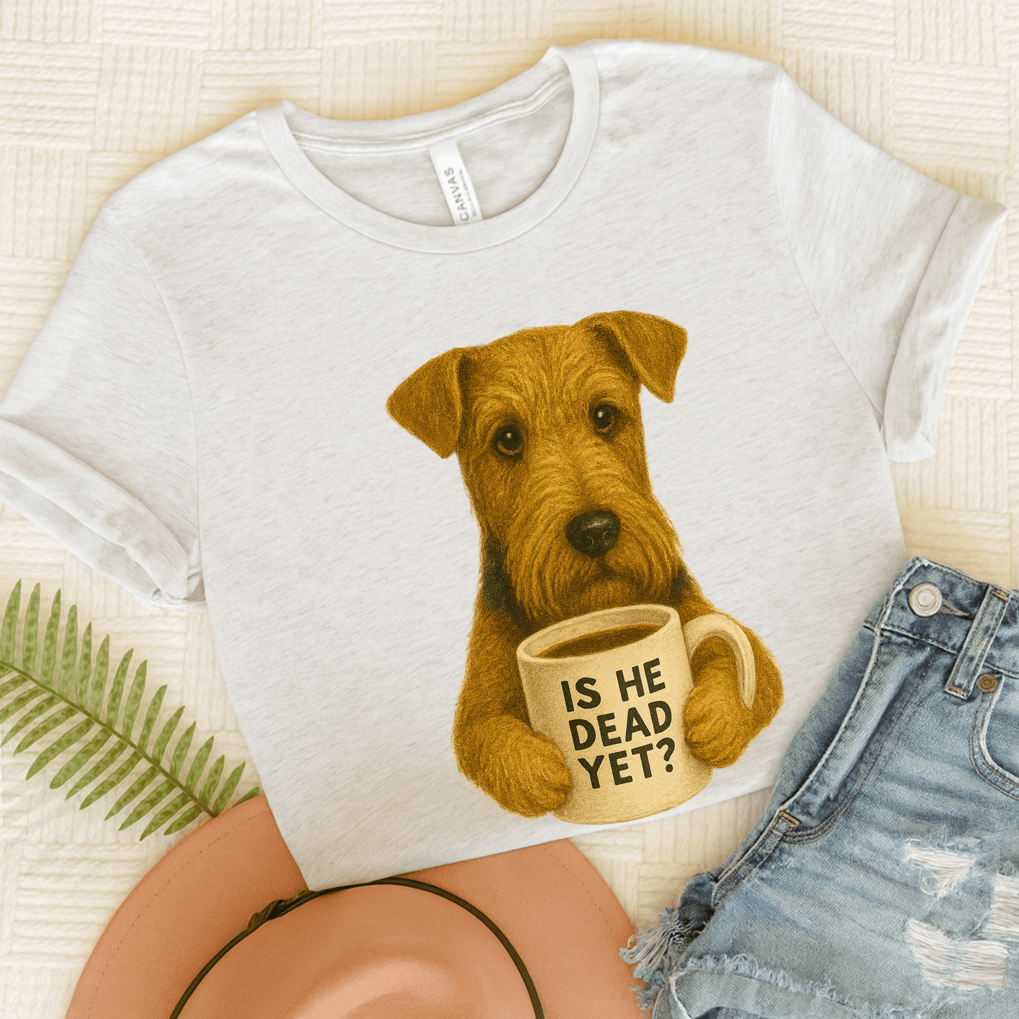 Airedale Terrier Dead Yet TShirt Ash