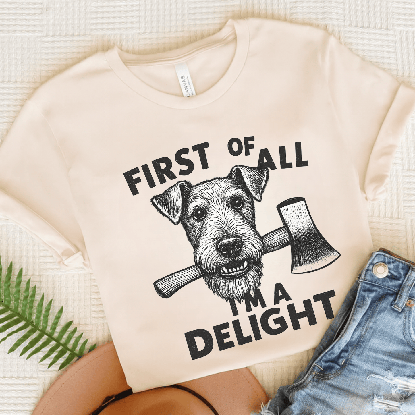 Airedale Terrier Delight TShirt Natural