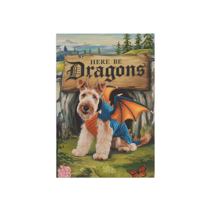 Printify Home Decor Airedale Terrier Dragon Dog Costume Garden Flag, Medieval Landscape, Front Yard Spring Decor, Housewarming Gardener Gift, Dog Mom Dad