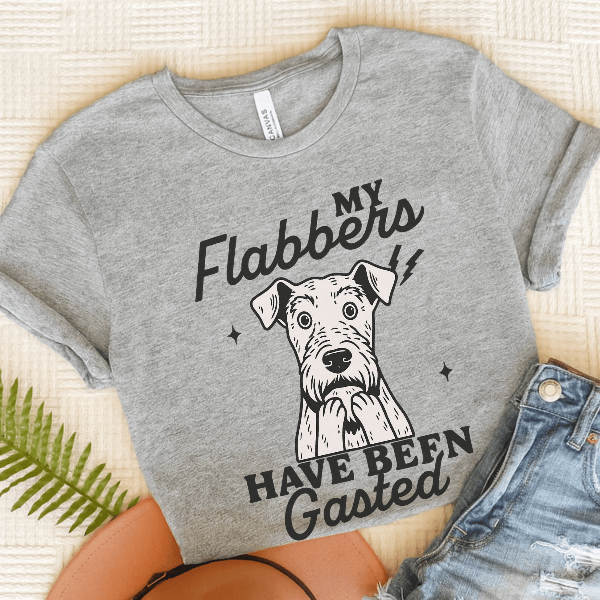 Airedale Terrier Flabbergasted Tshirt Athletic Heather