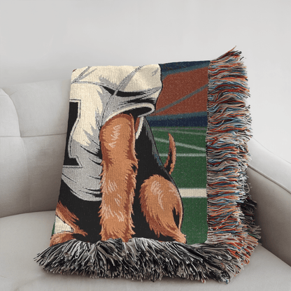 Printify Blanket Airedale Terrier Football Season Throw Blanket