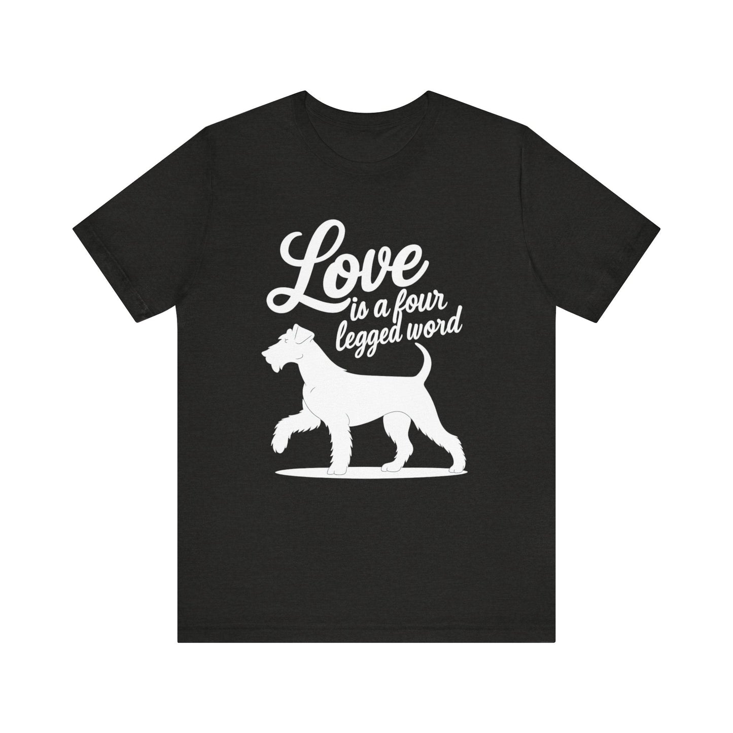 Airedale Terrier Four Legged Word TShirt
