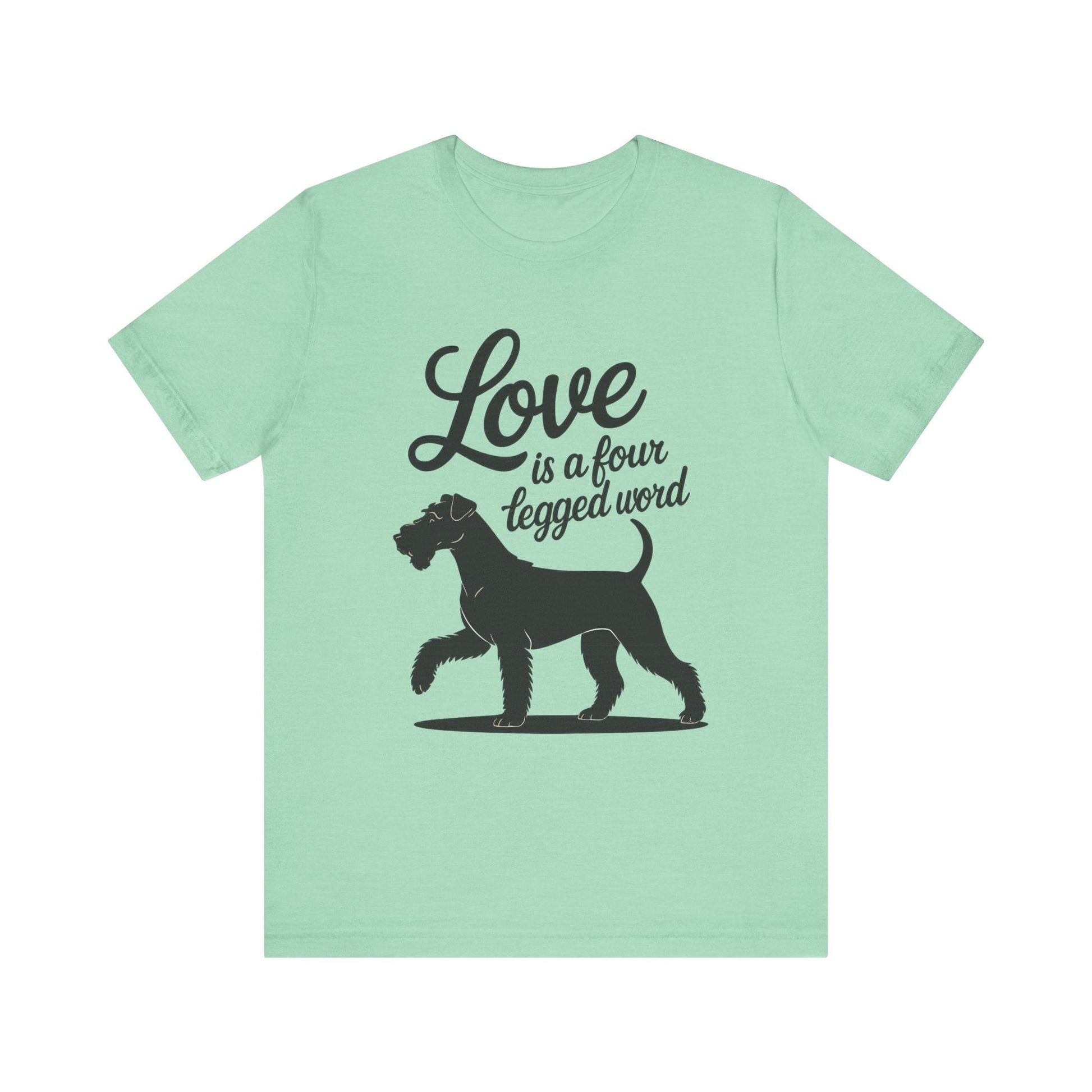 Airedale Terrier Four Legged Word TShirt