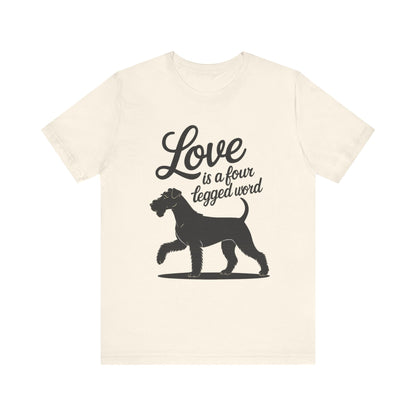 Airedale Terrier Four Legged Word TShirt