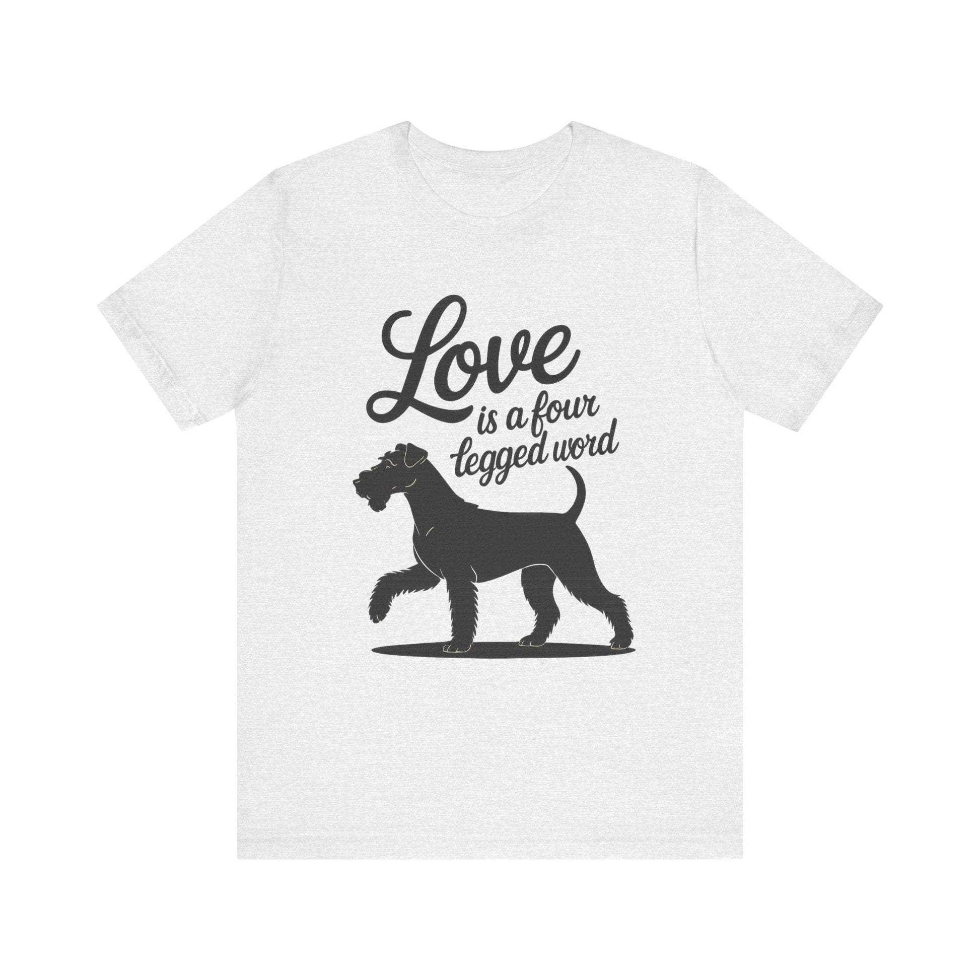 Airedale Terrier Four Legged Word TShirt