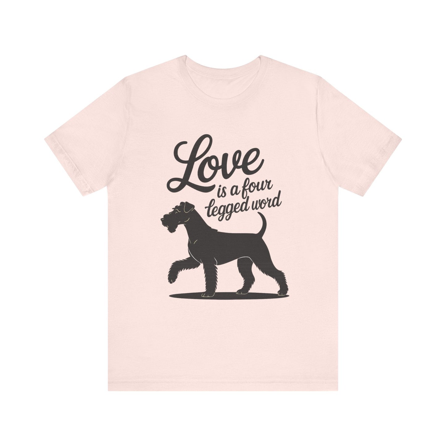 Airedale Terrier Four Legged Word TShirt