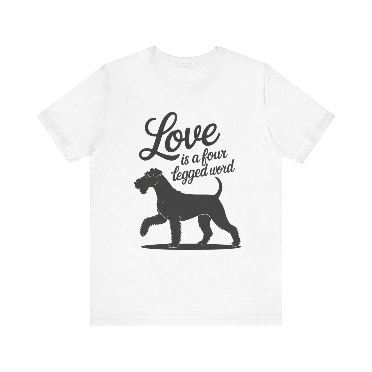 Airedale Terrier Four Legged Word TShirt