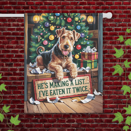 Printify Garden Flag 24.5'' × 32'' Airedale Terrier Funny Christmas Garden Flag