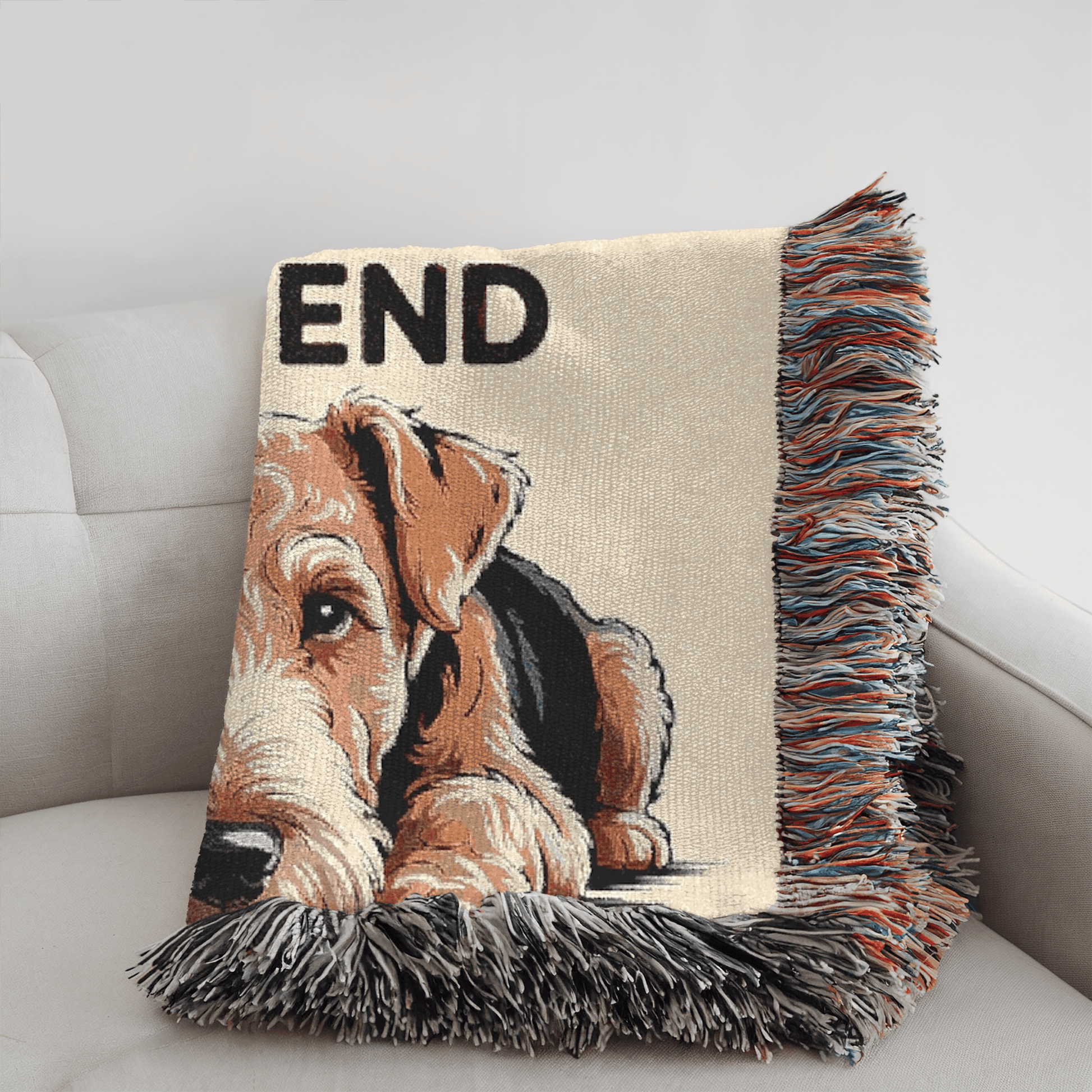 Printify Blanket Airedale Terrier Love You More Throw Blanket