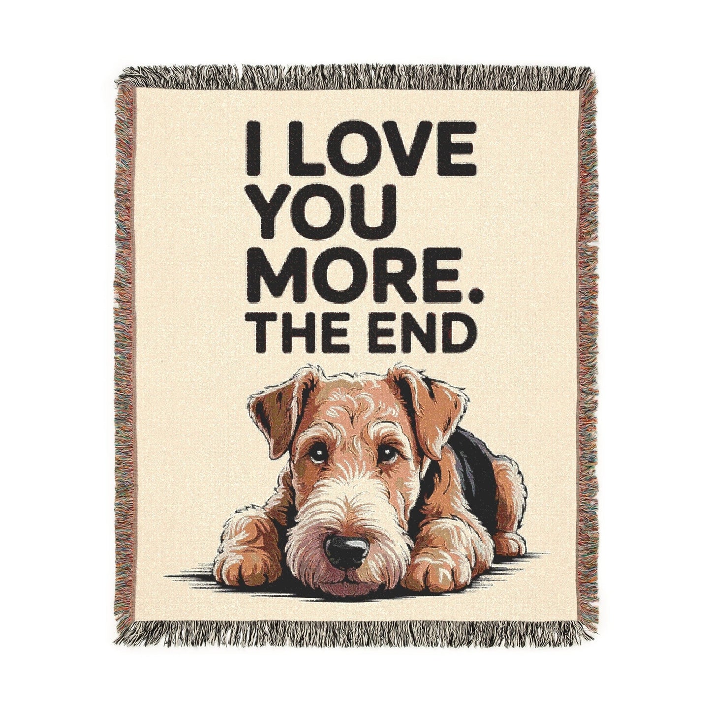 Printify Blanket Airedale Terrier Love You More Throw Blanket