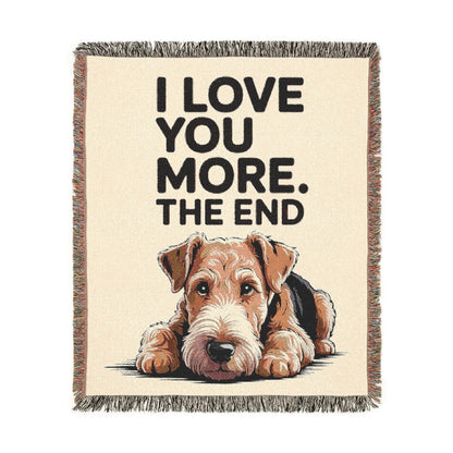 Printify Blanket Airedale Terrier Love You More Throw Blanket