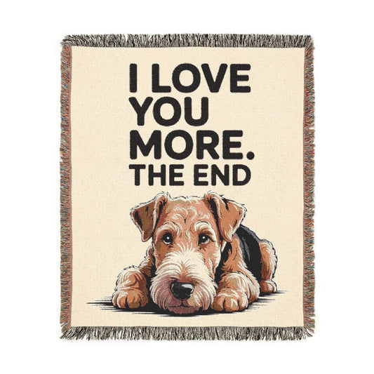 Printify Blanket Airedale Terrier Love You More Throw Blanket
