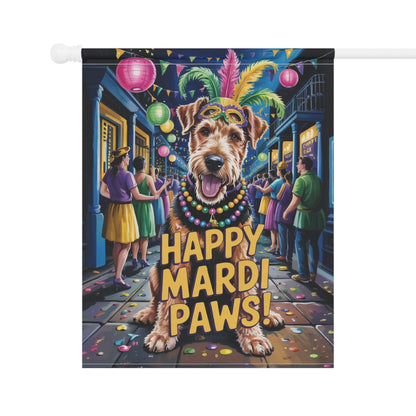 Printify Home Decor Airedale Terrier Mardi Gras Paws Yard Decor, Welcome Housewarming Dog Gift, Dog Mom Dad, New Home Decoration, Gardener New Orleans