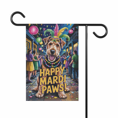 Printify Home Decor Airedale Terrier Mardi Gras Paws Yard Decor, Welcome Housewarming Dog Gift, Dog Mom Dad, New Home Decoration, Gardener New Orleans