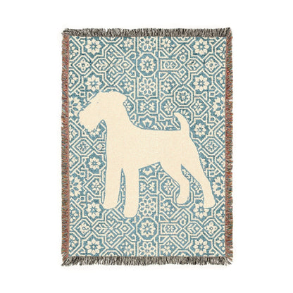 Printify Blanket Airedale Terrier Mosaic Tile Woven Blanket