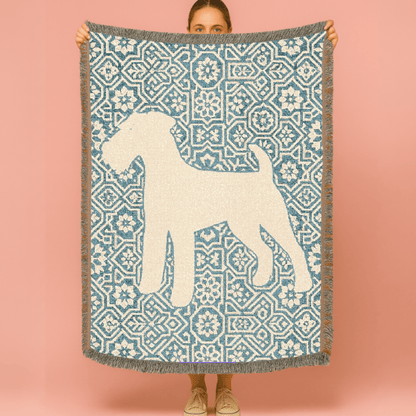 Printify Blanket Airedale Terrier Mosaic Tile Woven Blanket