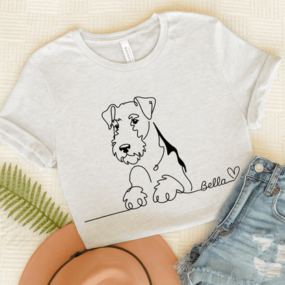 Airedale Terrier Name Single Line TShirt Ash