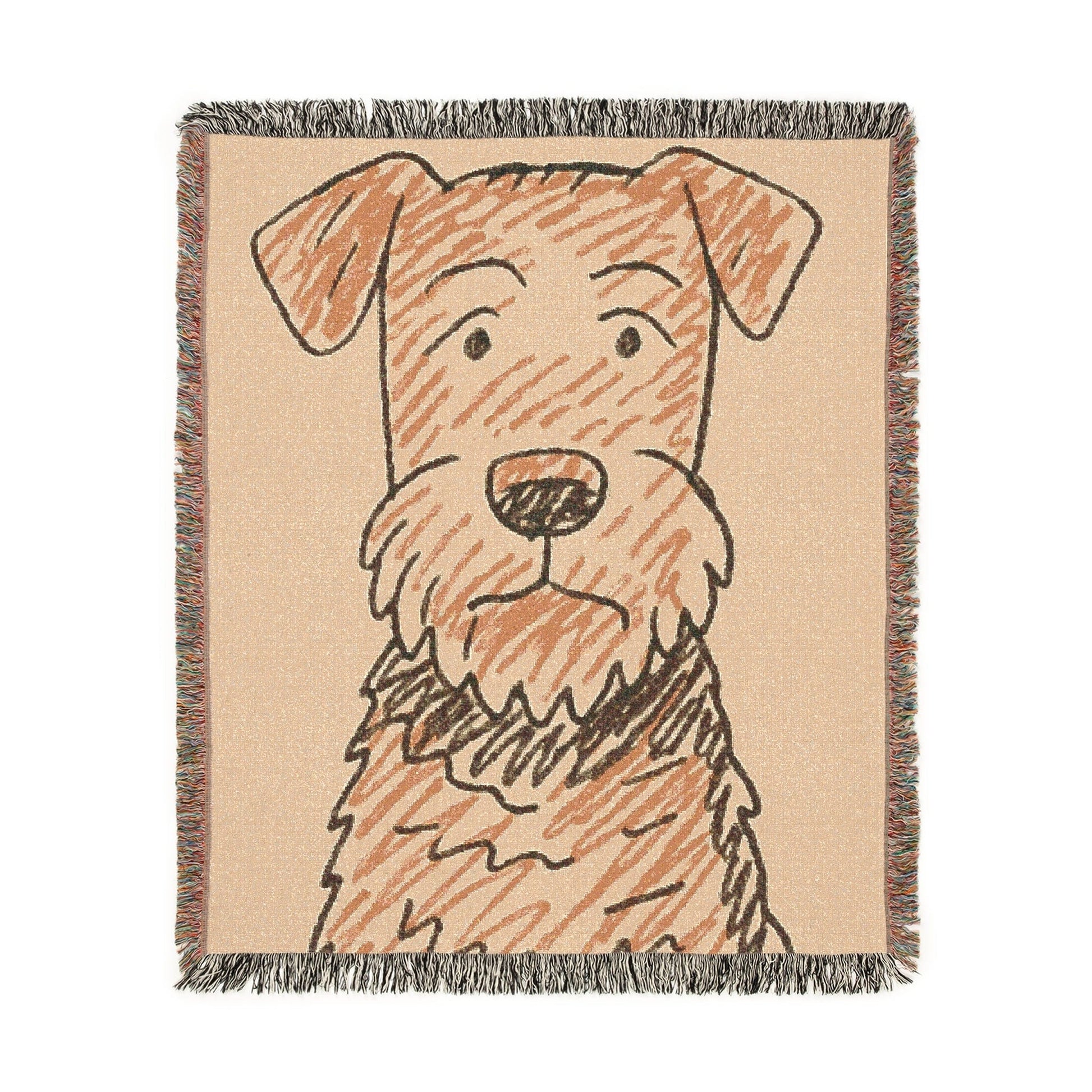 Printify Blanket Airedale Terrier Pen Drawing Throw Blanket