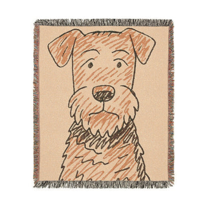 Printify Blanket Airedale Terrier Pen Drawing Throw Blanket