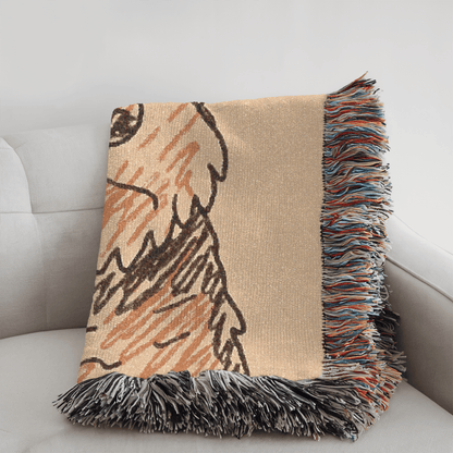 Printify Blanket Airedale Terrier Pen Drawing Throw Blanket