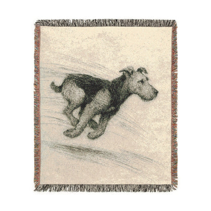 Printify Blanket Airedale Terrier Pencil Drawing Throw Blanket