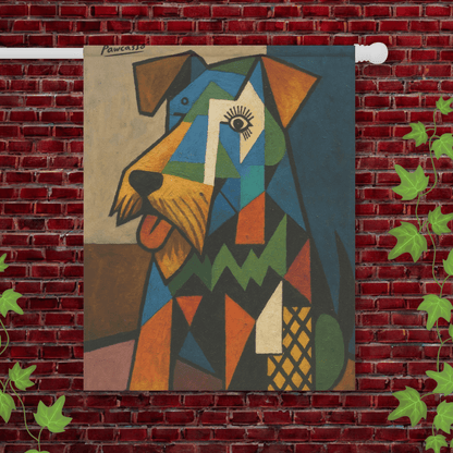 Printify Garden Flag 24.5'' × 32'' Airedale Terrier Picasso Garden Flag