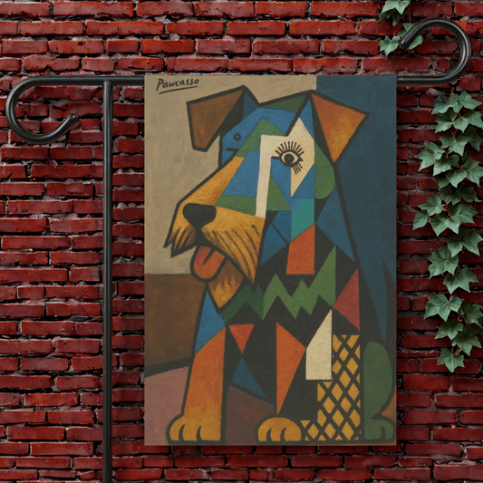 Printify Garden Flag 12'' × 18'' Airedale Terrier Picasso Garden Flag